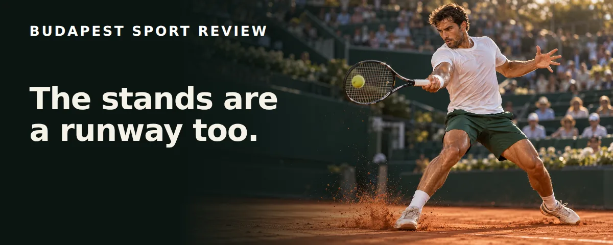 Budapest Sport Review advertisement: The stands are a runway too.