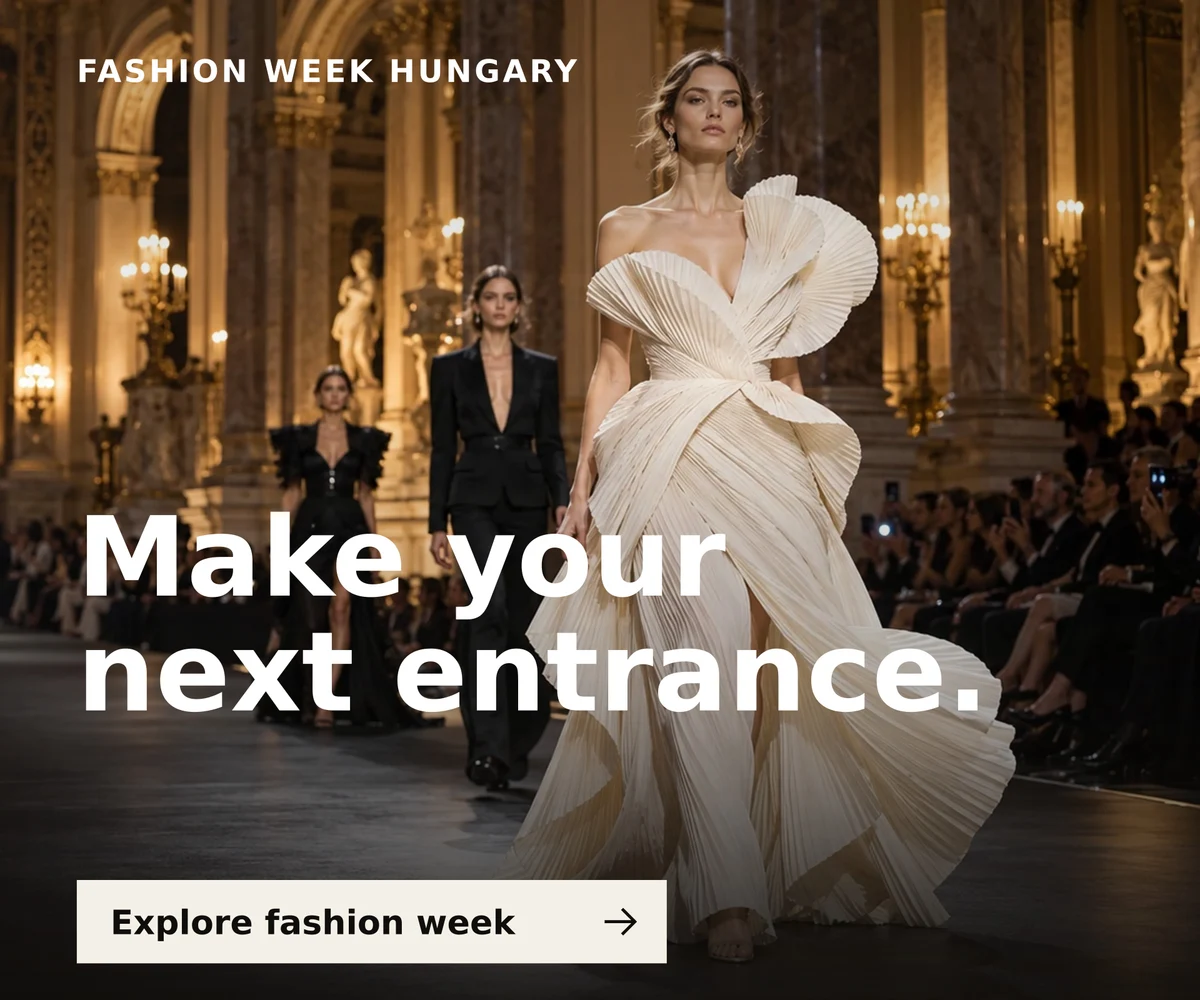 Fashion Week Hungary advertisement: Make your next entrance.